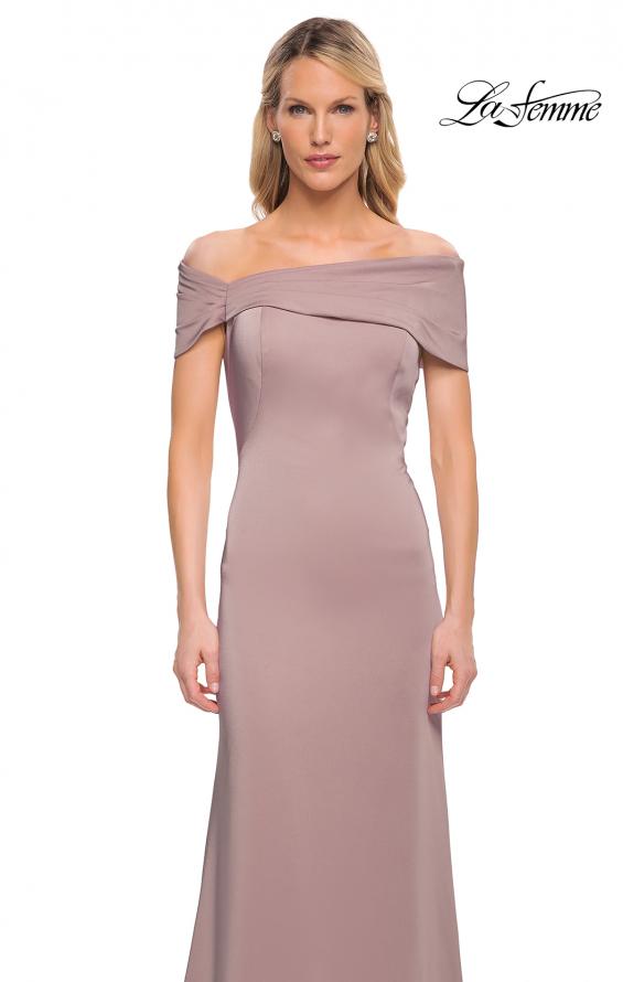 Picture of: Simply Chic Off the Shoulder Jersey Gown in Mauve, Detail Picture 7