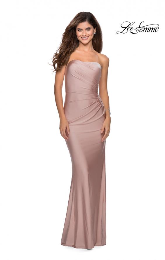 Picture of: Floor Length Strapless Prom Dress with Pleating in Mauve, Style: 28269, Detail Picture 8