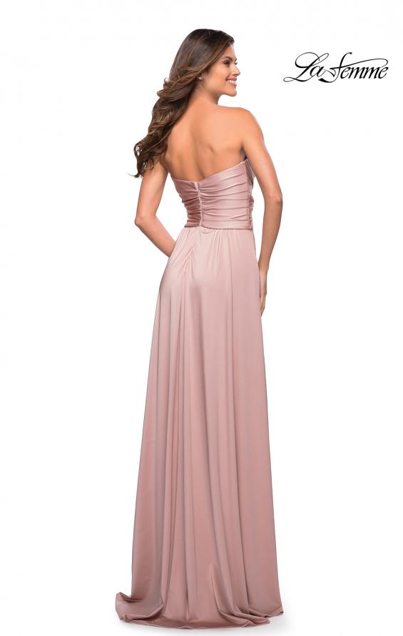 Picture of: Simple Strapless Jersey Dress with High Slit in Mauve, Style: 30700, Detail Picture 12