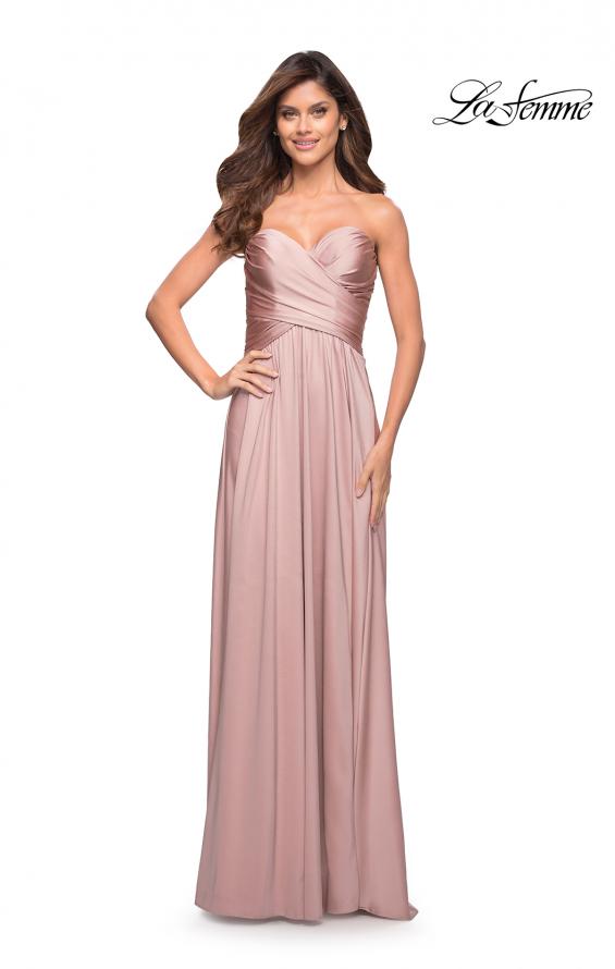 Picture of: Simple Strapless Jersey Dress with High Slit in Mauve, Style: 30700, Detail Picture 15
