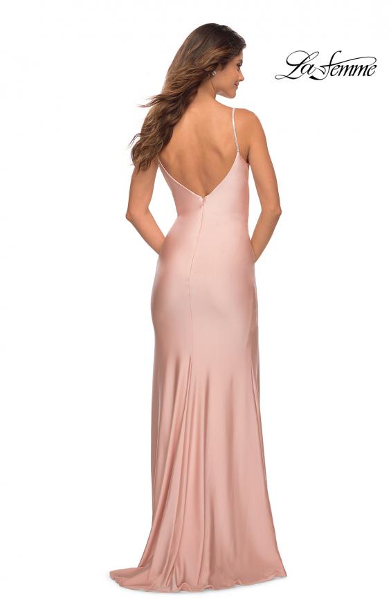 Picture of: Rhinestone Strap Simple Long Jersey Dress in Pink, Style: 30435, Detail Picture 16