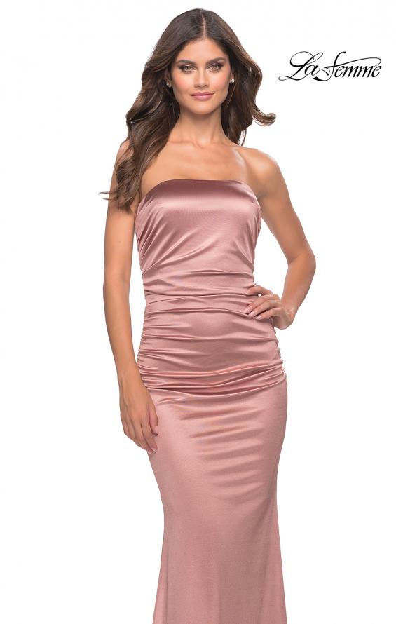 Picture of: Chic Strapless Liquid Jersey Gown with Ruching in Mauve, Style: 31189, Detail Picture 17