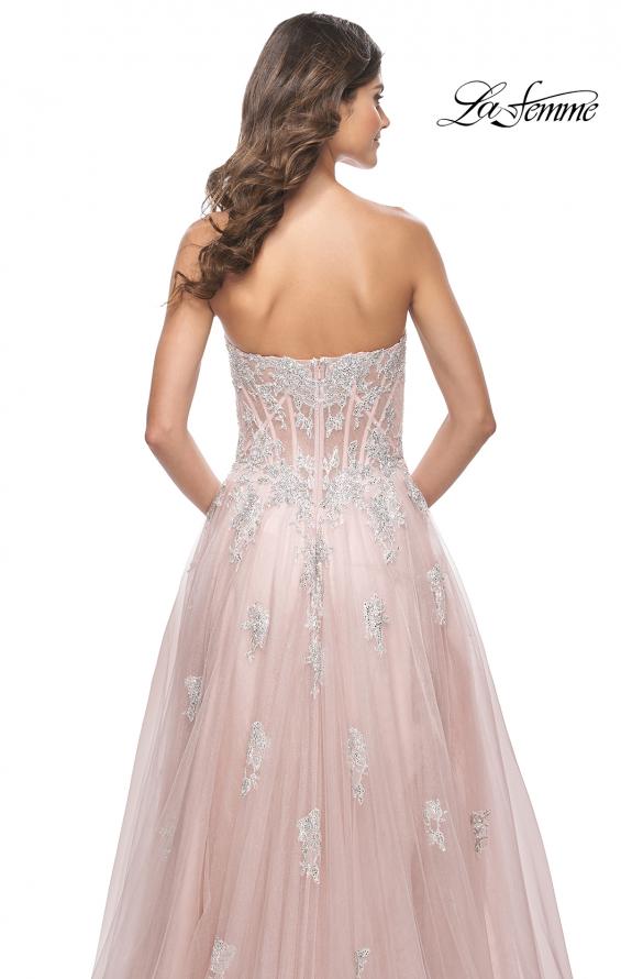 Picture of: Gorgeous Lace A-Line Dress with Rhinestone Lace Details in Mauve, Style: 32111, Detail Picture 4