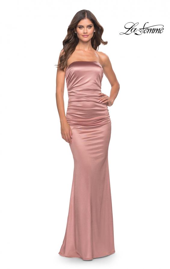 Picture of: Chic Strapless Liquid Jersey Gown with Ruching in Mauve, Style: 31189, Detail Picture 5