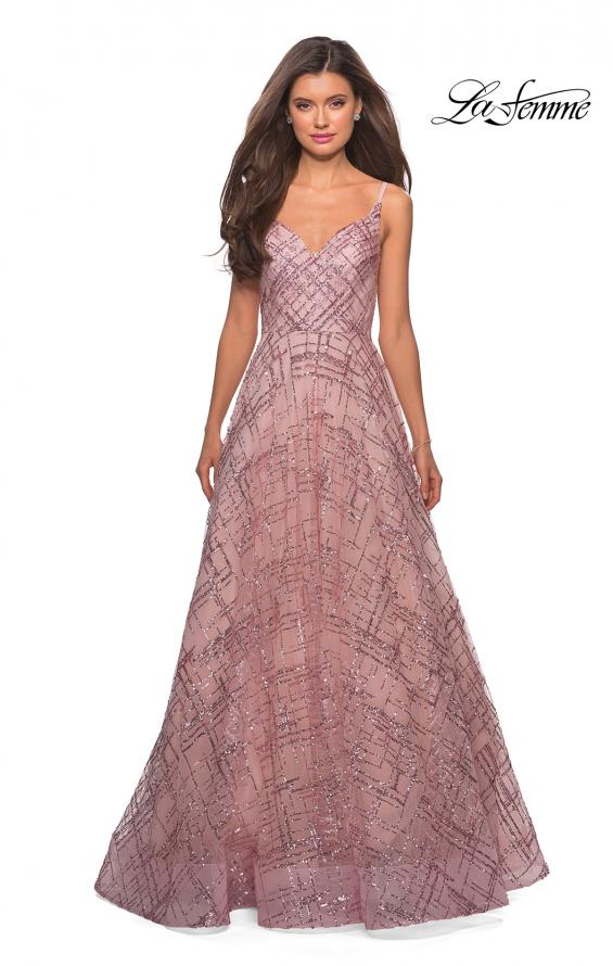 Picture of: Unique Sequin Prom Gown with Sweetheart Neckline in Mauve, Style: 27199, Detail Picture 7