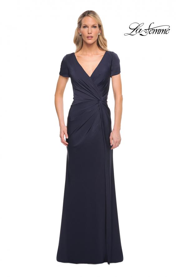 Picture of: Elegant Evening Gown with V Neck and Knot in Blue, Style: 29926, Main Picture
