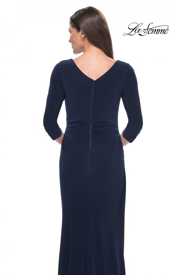 Picture of: Long Evening Dress with Wrap Style Neckline in Navy, Style: 31020, Detail Picture 8
