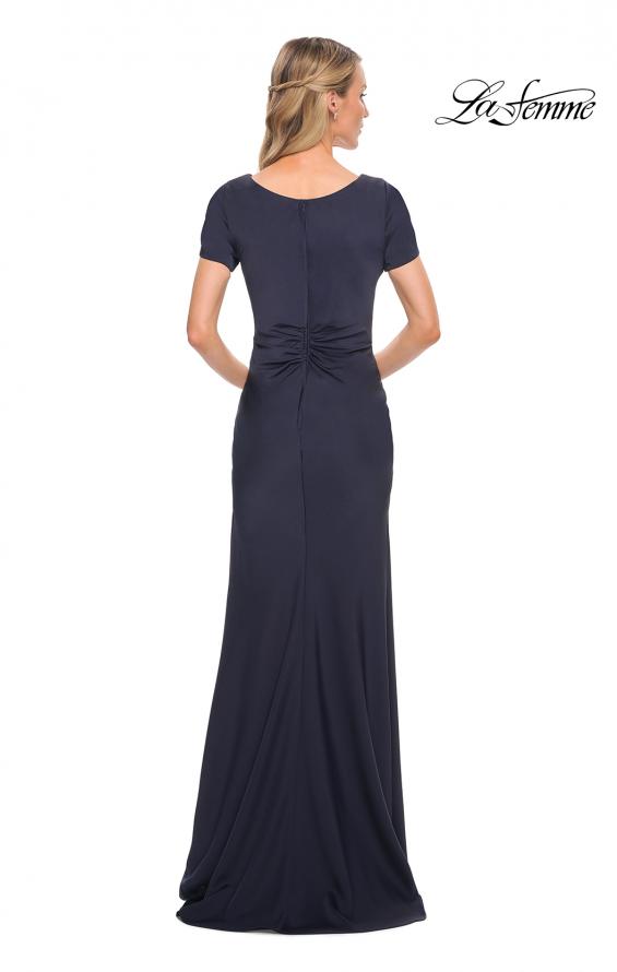 Picture of: Elegant Evening Gown with V Neck and Knot in Blue, Style: 29926, Back Picture