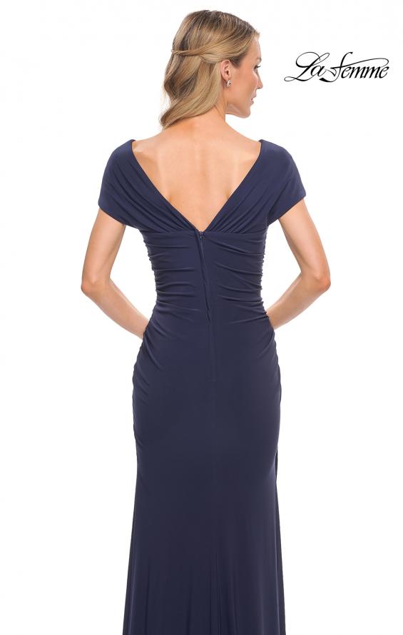 Picture of: Versatile Jersey Long Evening Dress with Short Sleeve in Blue, Style: 29998, Detail Picture 4