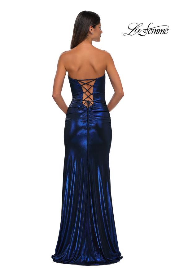 Picture of: Stunning Metallic Prom Dress with Sweetheart Neckline in Navy, Style: 32757, Detail Picture 8
