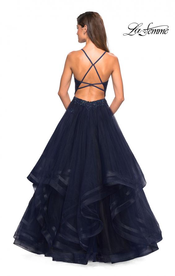 Picture of: Sweetheart Neckline Tulle Formal Gown in Navy, Style: 27192, Back Picture