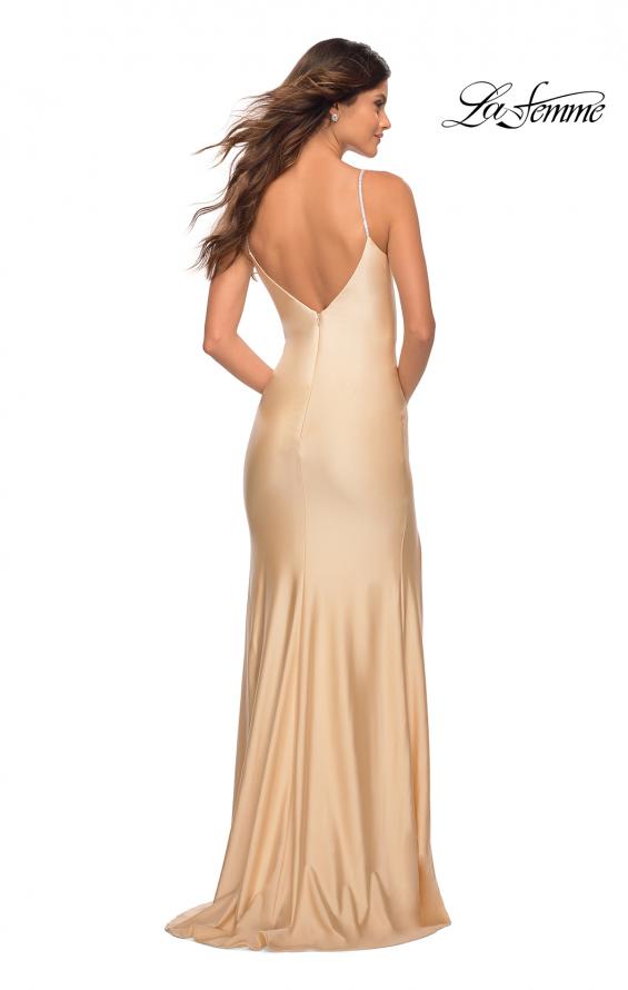 Picture of: Rhinestone Strap Simple Long Jersey Dress in Nude, Style: 30435, Detail Picture 18