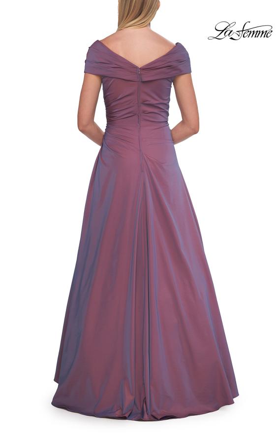 Picture of: Off-the-Shoulder Stretch Taffeta A-Line Gown in Orchid, Style: 33446, Detail Picture 12