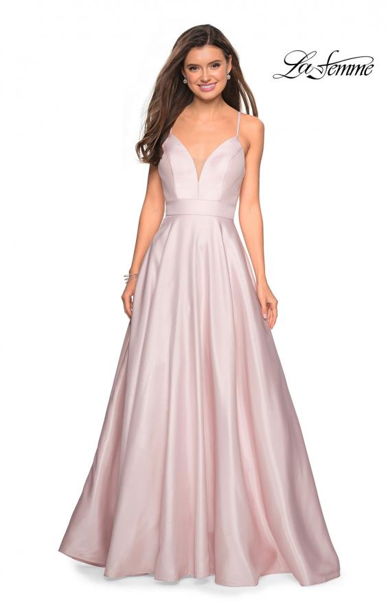 Picture of: Simple A-Line Long Prom Dress with Pockets in Pale Pink, Style: 27823, Main Picture