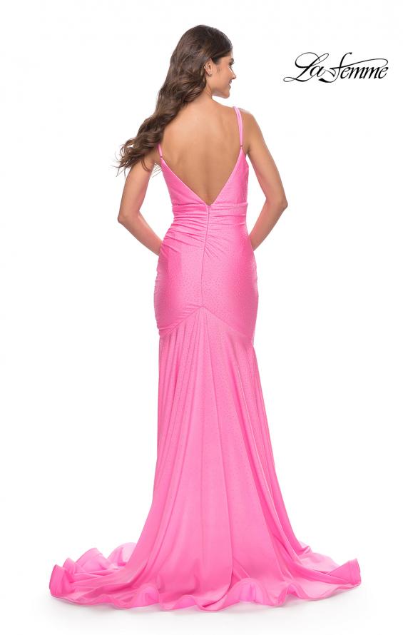 Picture of: Dramatic Jersey Rhinestone Gown with Train in Pink, Style: 30768, Detail Picture 3