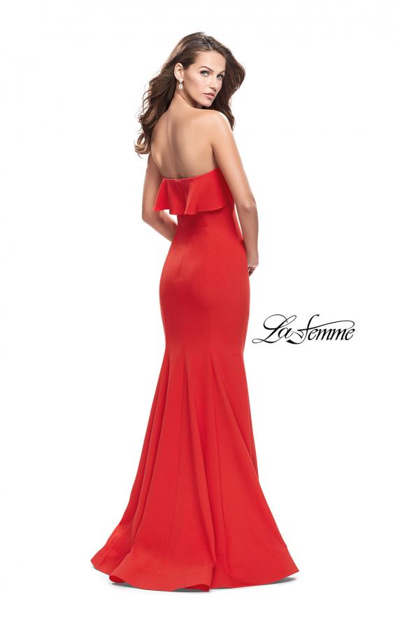 Picture of: Strapless Mermaid Prom Dress with Ruffles in Poppy Red, Style: 25419, Back Picture