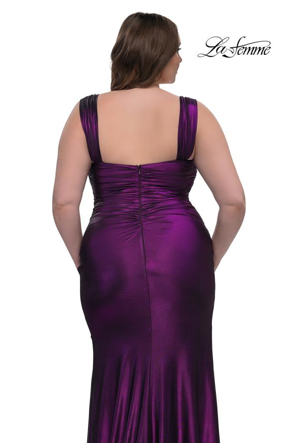 Picture of: Metallic Curve Dress with Flattering Ruching in Purple , Style: 32991, Detail Picture 14