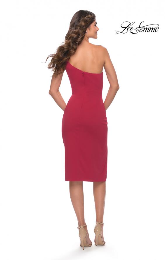 Picture of: Chic One Shoulder Midi Dress with High Slit in Red, Style: 30919, Detail Picture 12