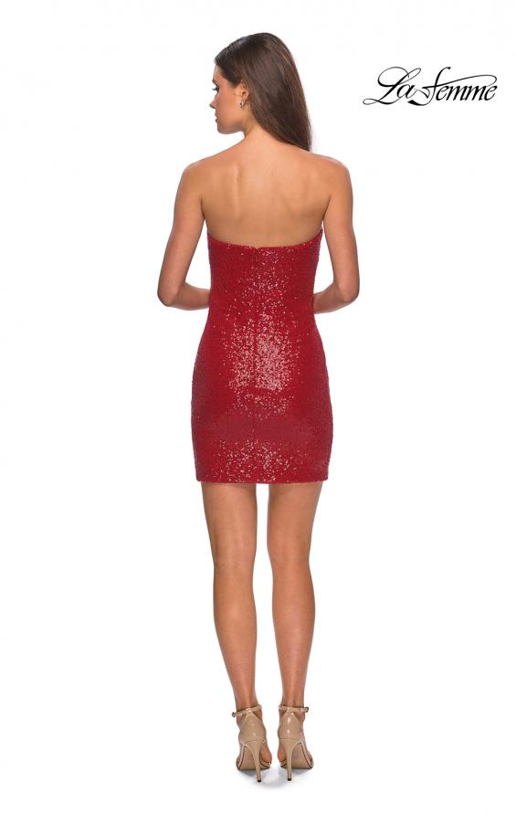 Picture of: Short Sequin Dress with Strapless Sweetheart Neckline in Red, Style: 28229, Detail Picture 4