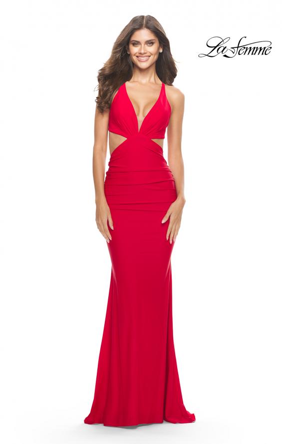 Picture of: Prom Dress with Cut Out Sides and Low Open Back in Red, Style: 31228, Detail Picture 8