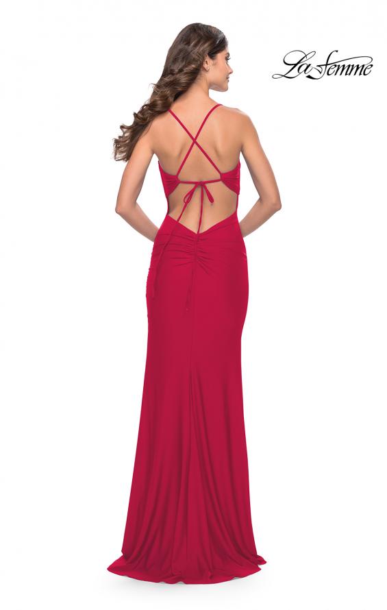 Picture of: Soft Jersey Dress with Knot Detail on Bust and Hip in Red, Style: 31516, Style: 31516