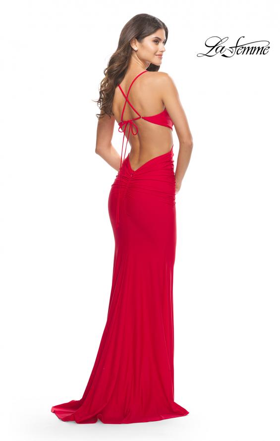 Picture of: Prom Dress with Cut Out Sides and Low Open Back in Red, Style: 31228, Detail Picture 9