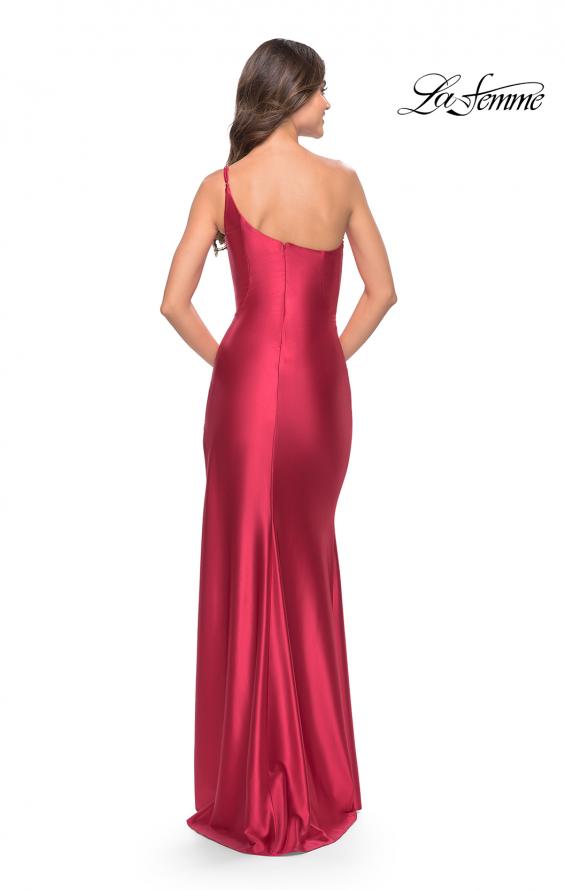 Picture of: Simple One Shoulder Liquid Jersey Dress in Red, Style: 31391, Detail Picture 9