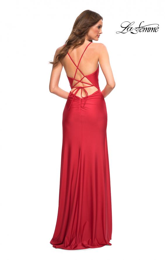 Picture of: Prom Dress with Cut Outs at Hip and High Slit in Red, Style: 30726, Detail Picture 10