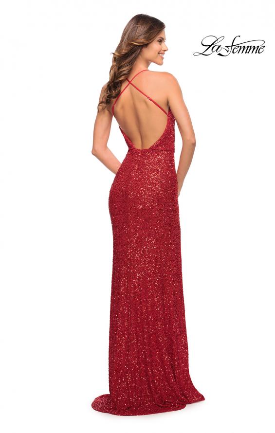 Picture of: Sequin Long Dress in Chic Design with Low Back in Red, Style: 30376, Detail Picture 11
