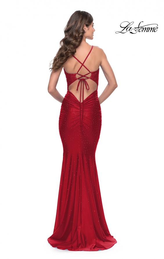 Picture of: Prom Dress with Side Cutouts and Open Tie Back in Red, Style: 30977, Style: 30977