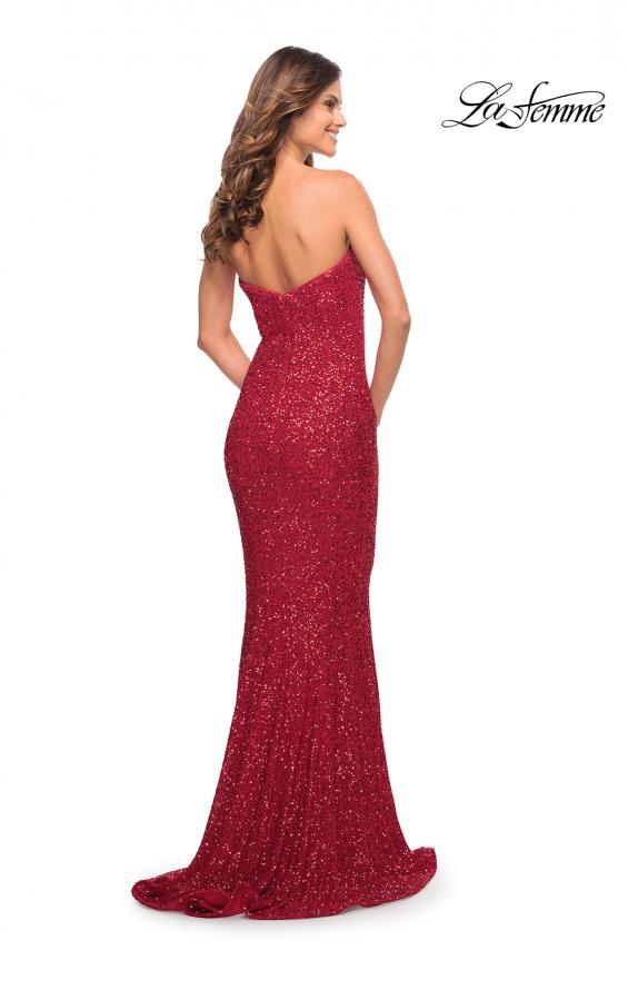 Picture of: Strapless Sweetheart Luxe Sequin Gown in Red, Style: 30714, Detail Picture 17