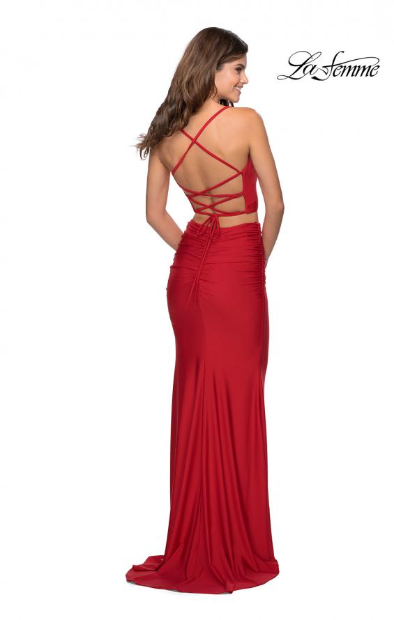 Picture of: Two Piece Prom Dress with Lace Up Back in Red, Style: 28473, Detail Picture 5