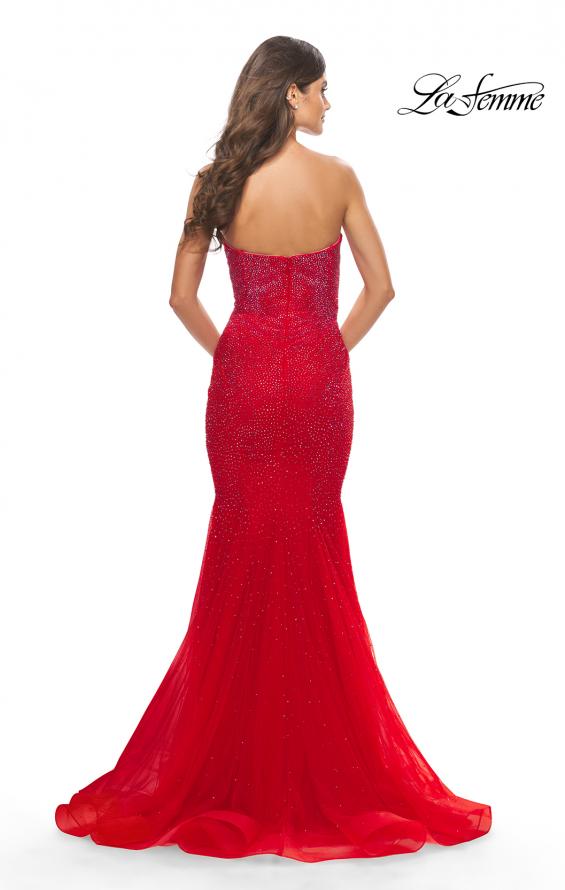 Picture of: Rhinestone Mermaid Prom Dress with Sweetheart Neckline in Red, Style: 31285, Detail Picture 7