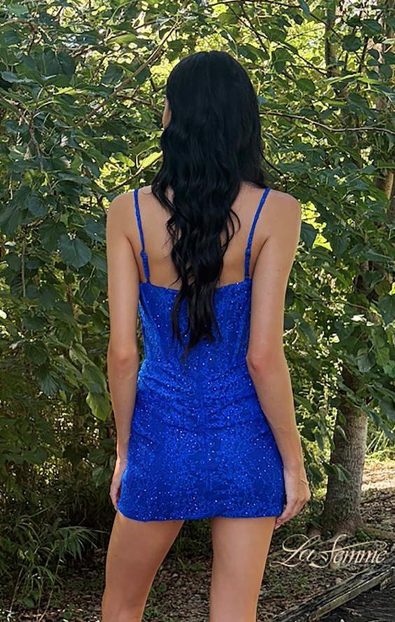 Picture of: Stretch Lace Short Dress with Bustier Top in Royal Blue, Style: 32624, Detail Picture 6