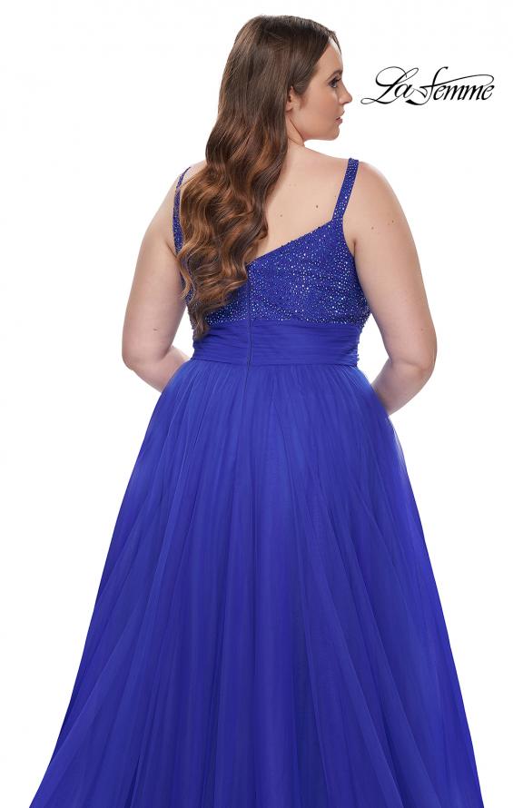 Picture of: A-Line Plus Size Prom Dress with Rhinestone Bodice in Royal Blue, Style: 31251, Detail Picture 7