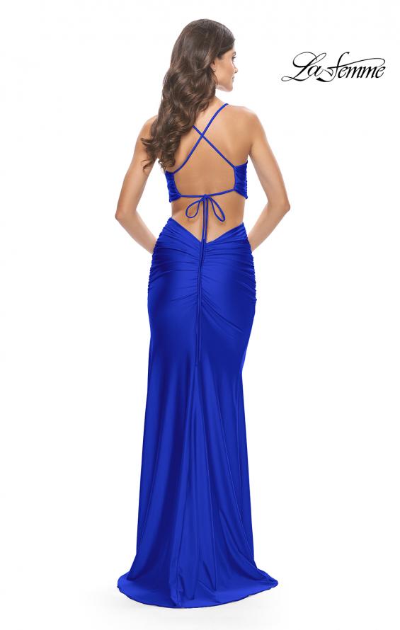 Picture of: Prom Dress with Side Cutouts and Open Tie Back in Royal Blue, Style: 30977, Style: 30977
