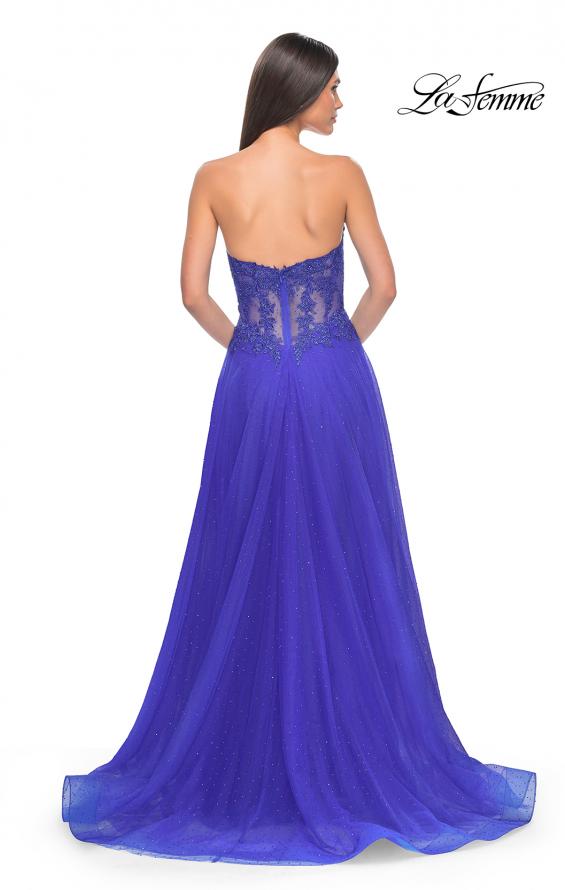 Picture of: A-Line Tulle Ballgown with Lace Illusion Bodice in Royal Blue, Style: 32313, Detail Picture 14