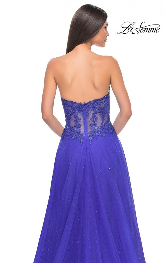 Picture of: A-Line Tulle Ballgown with Lace Illusion Bodice in Royal Blue, Style: 32313, Detail Picture 18
