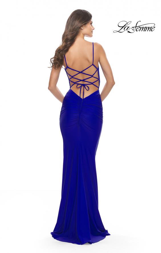 Picture of: Twist Front Cut Out Jersey Prom Dress in Royal Blue, Style: 31294, Detail Picture 3