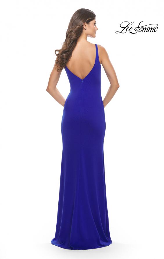 Picture of: Simple Chic Long Jersey Gown with Square Neckline in Royal Blue, Style: 31071, Detail Picture 4