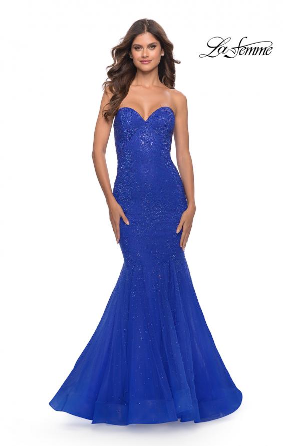 Picture of: Rhinestone Mermaid Prom Dress with Sweetheart Neckline in Royal Blue, Style: 31285, Detail Picture 4