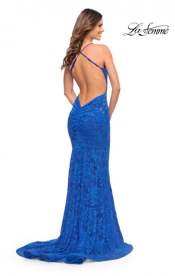 Picture of: Stunning Mermaid Stretch Lace Gown with Low Back in Royal Blue, Style: 30511, Detail Picture 7