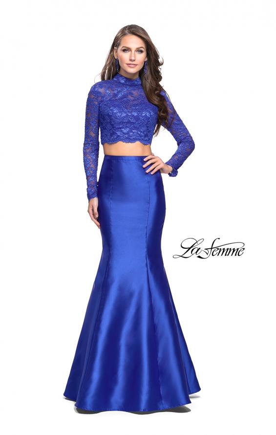 Picture of: Two Piece Mermaid Prom Dress with Lace Top in Royal Blue, Style: 24901, Main Picture