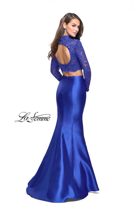 Picture of: Two Piece Mermaid Prom Dress with Lace Top in Royal Blue, Style: 24901, Back Picture