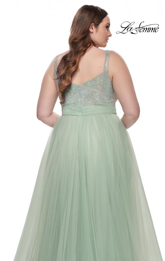 Picture of: A-Line Plus Size Prom Dress with Rhinestone Bodice in Sage, Style: 31251, Detail Picture 15