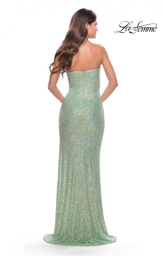 Picture of: Beaded Lace Strapless Dress with Modified Sweetheart Neckline in Sage, Style: 31355, Detail Picture 8