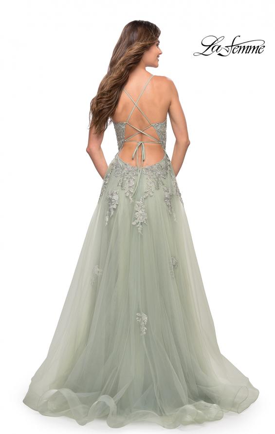 Picture of: Tulle A-line Dress with Jeweled Lace Appliques, Style: 30560, Detail Picture 11