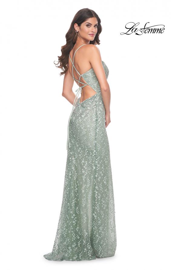 Picture of: Beautiful Prom Dress with Rhinestone and Flower Detail in Sage, Style: 31993, Detail Picture 13