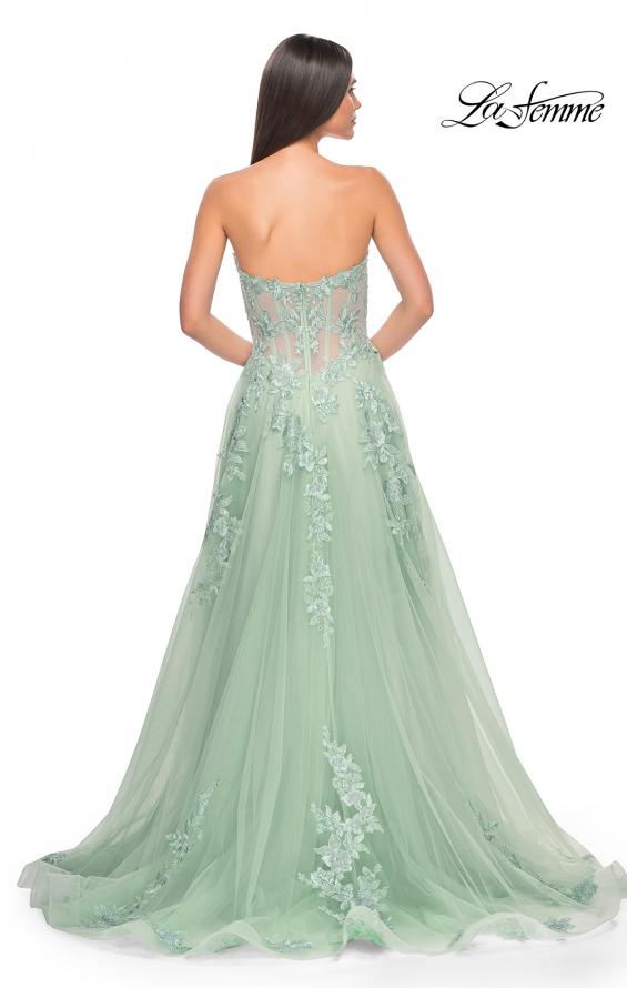 Picture of: Sweetheart Strapless Gown with Beautiful Lace Applique in Sage, Style: 32082, Detail Picture 14