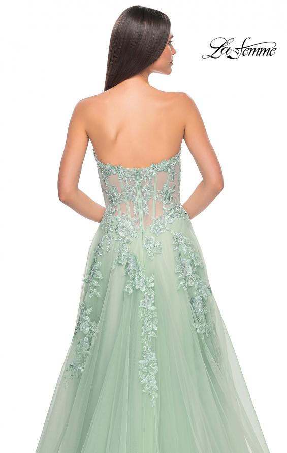 Picture of: Sweetheart Strapless Gown with Beautiful Lace Applique in Sage, Style: 32082, Detail Picture 16
